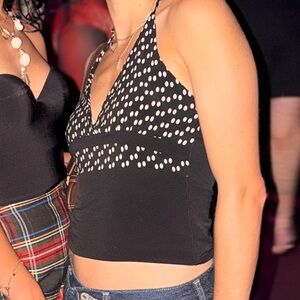 Vintage Y2K polka dot halter top